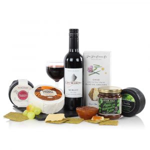 The cheese and wine slate comprises three scrumptious cheeses